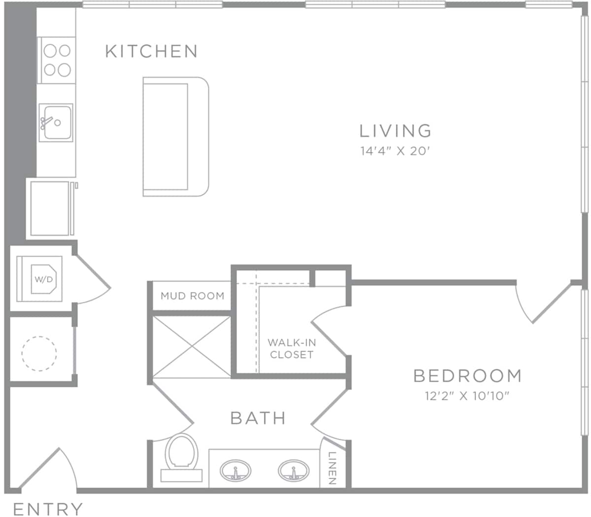 Floorplan diagram for A10, showing 1 bedroom