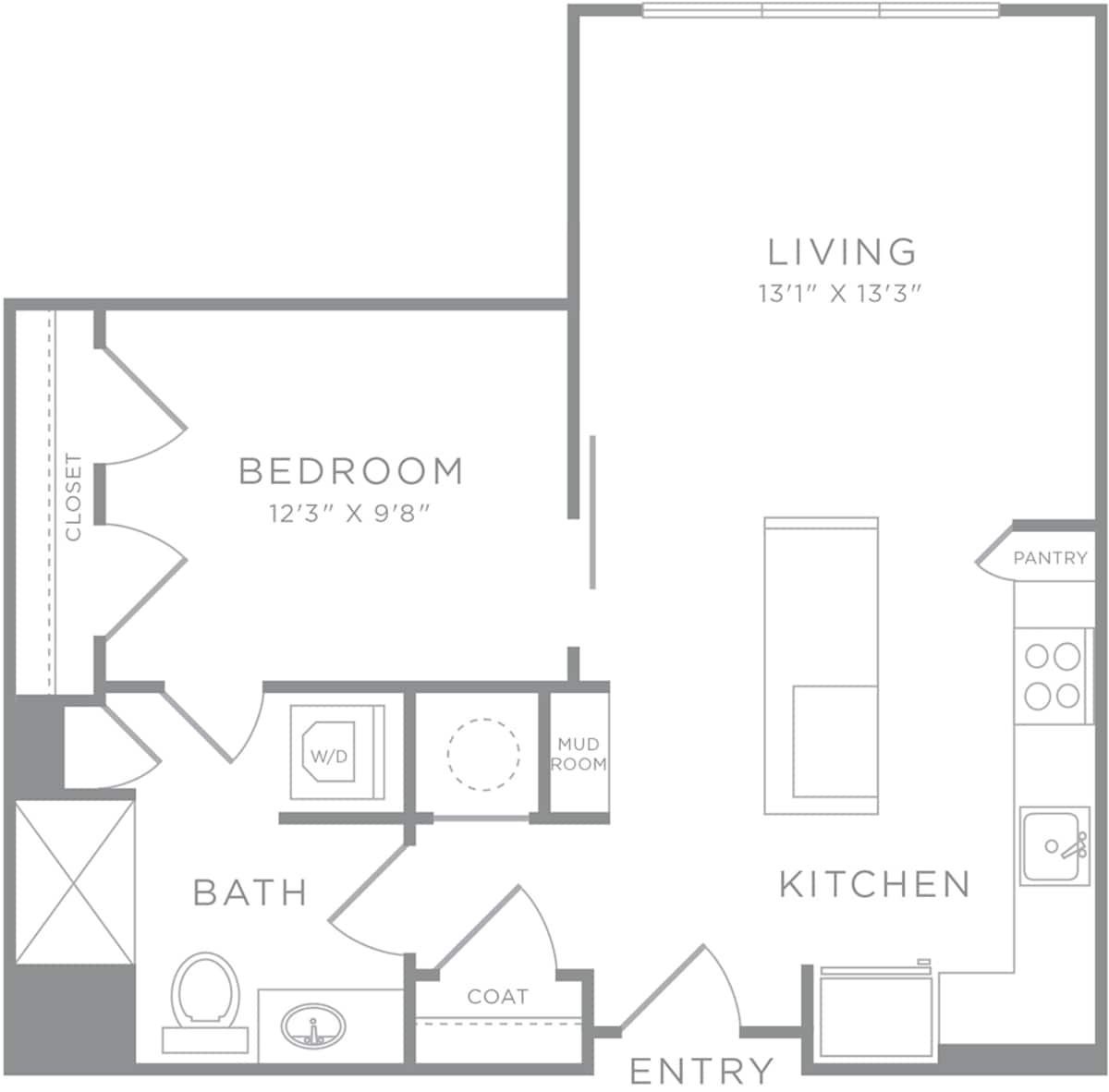 Floorplan diagram for A5, showing 1 bedroom