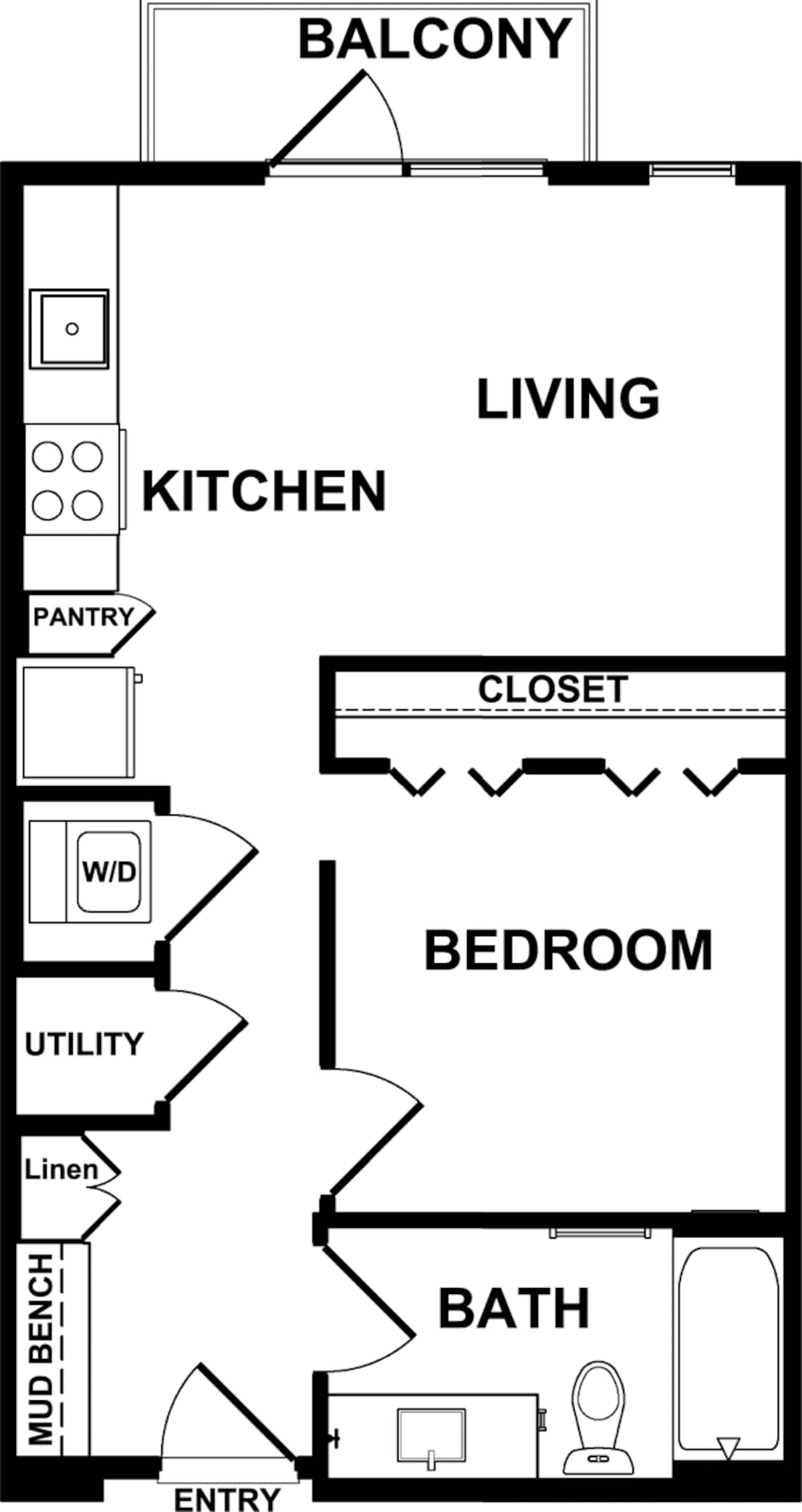 Floorplan diagram for A3, showing 1 bedroom