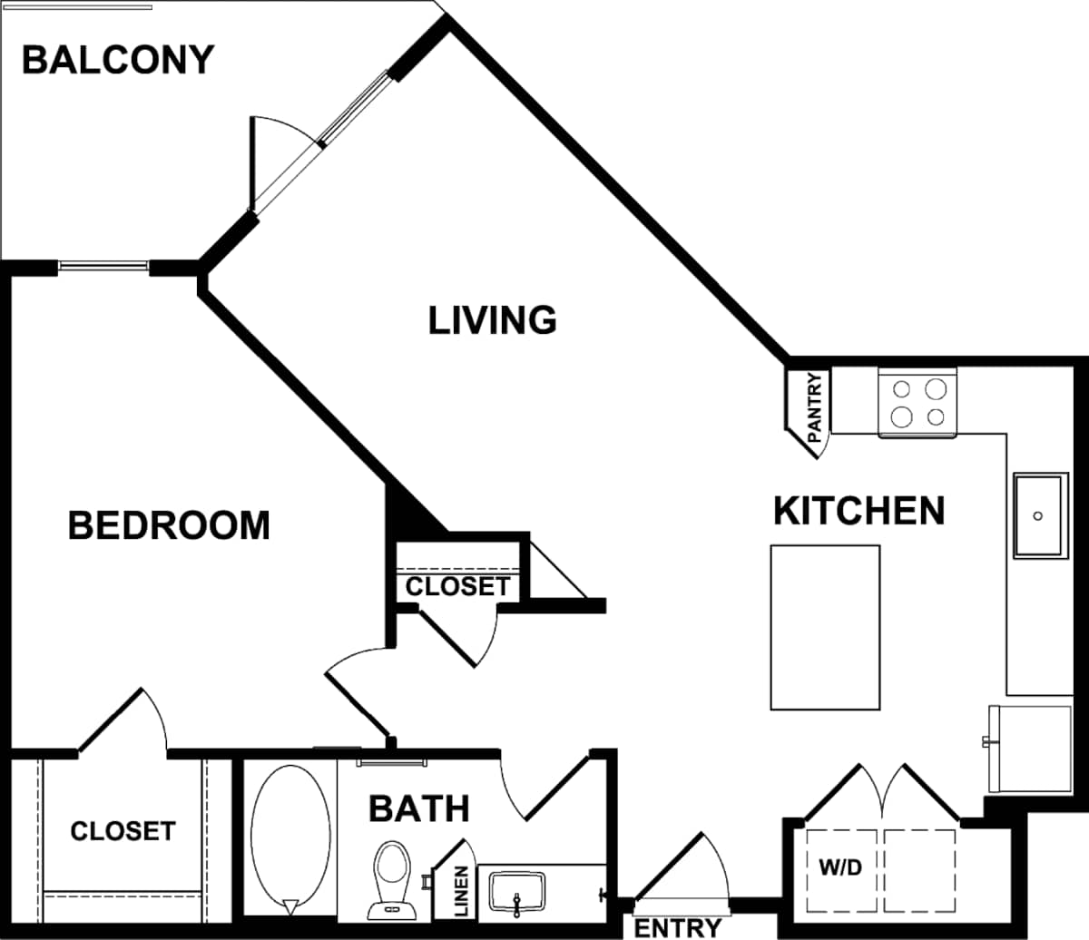 Floorplan diagram for A9, showing 1 bedroom