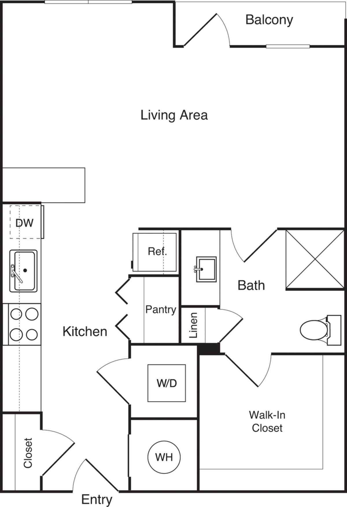 Floorplan diagram for S1, showing Studio