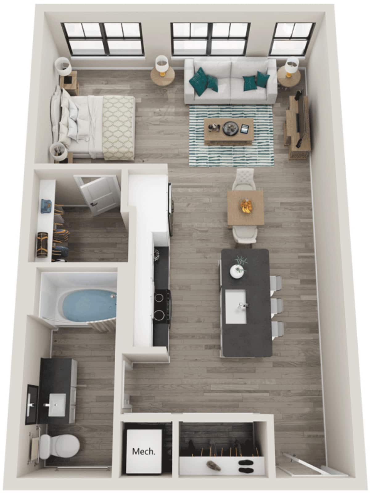 Floorplan diagram for S2A, showing Studio
