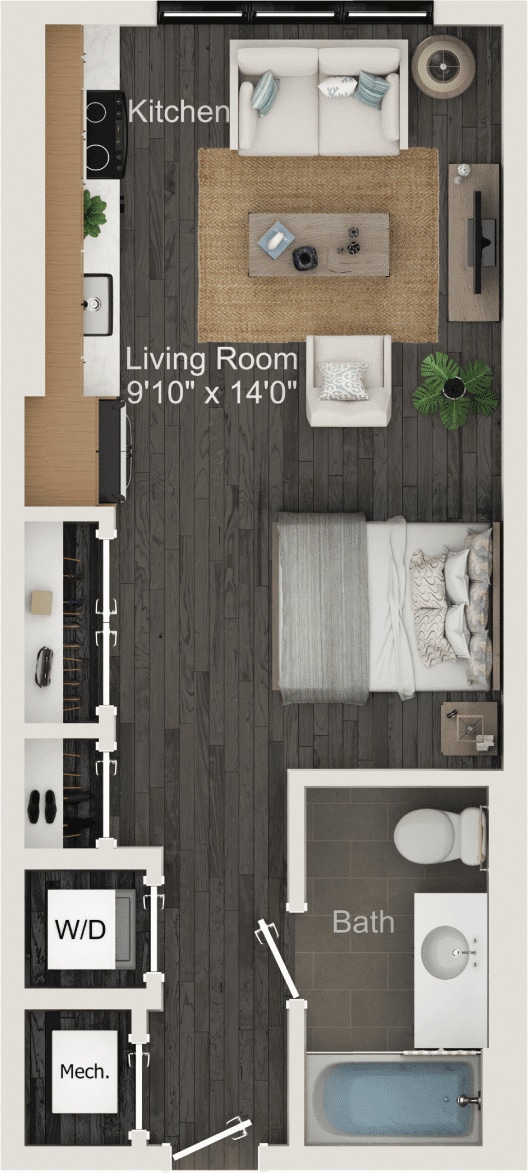 Floorplan diagram for S1A, showing Studio