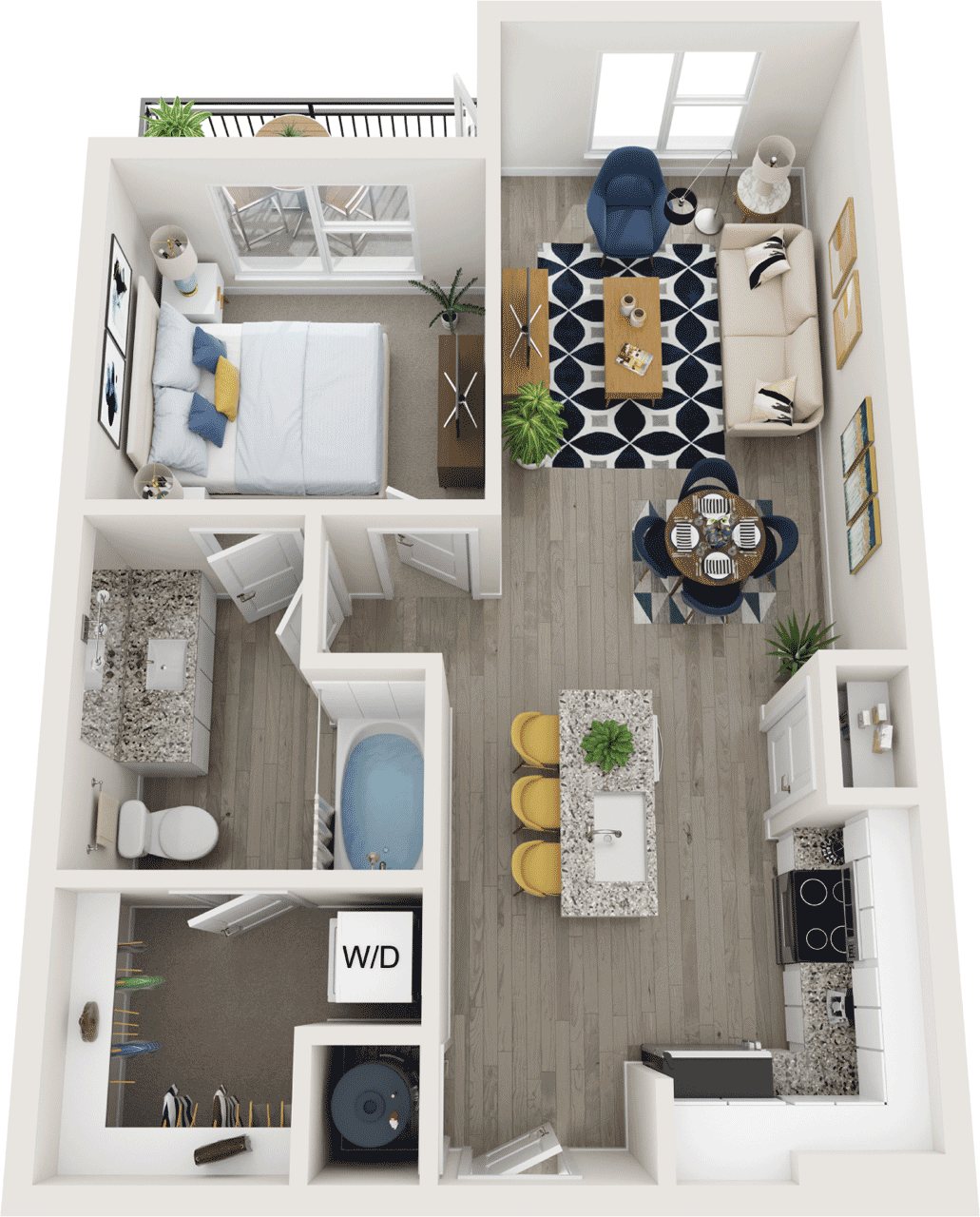Floorplan diagram for A2, showing 1 bedroom