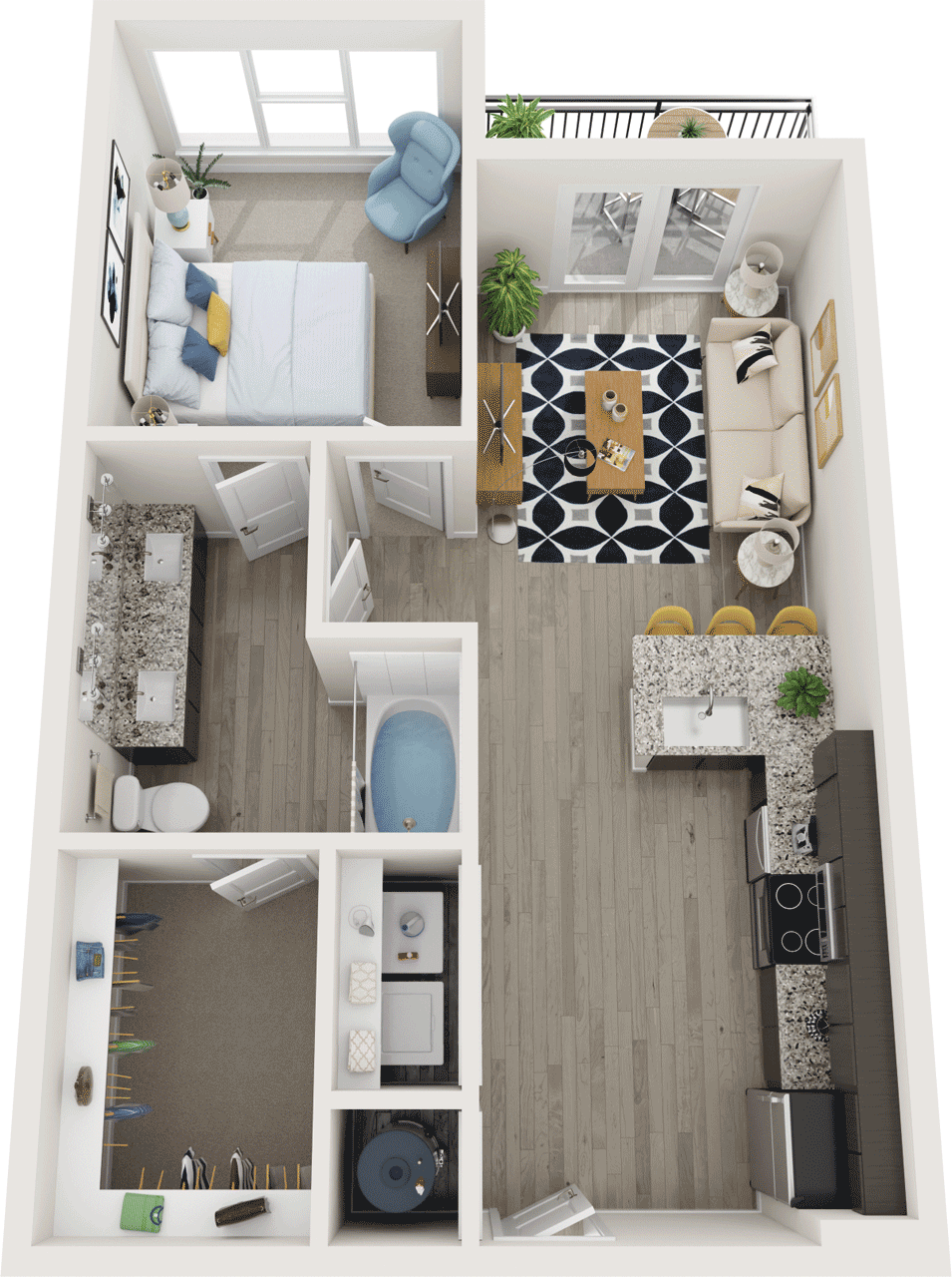 Floorplan diagram for A3, showing 1 bedroom