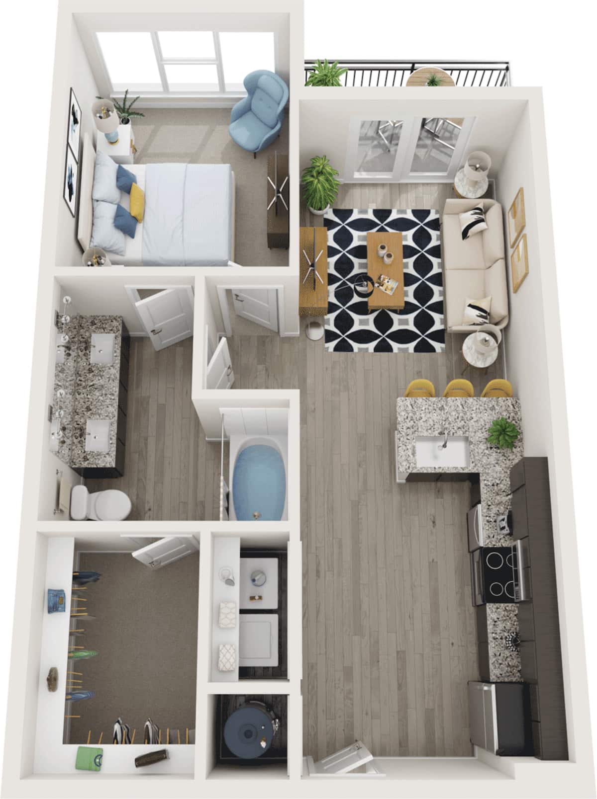 Floorplan diagram for A3, showing 1 bedroom