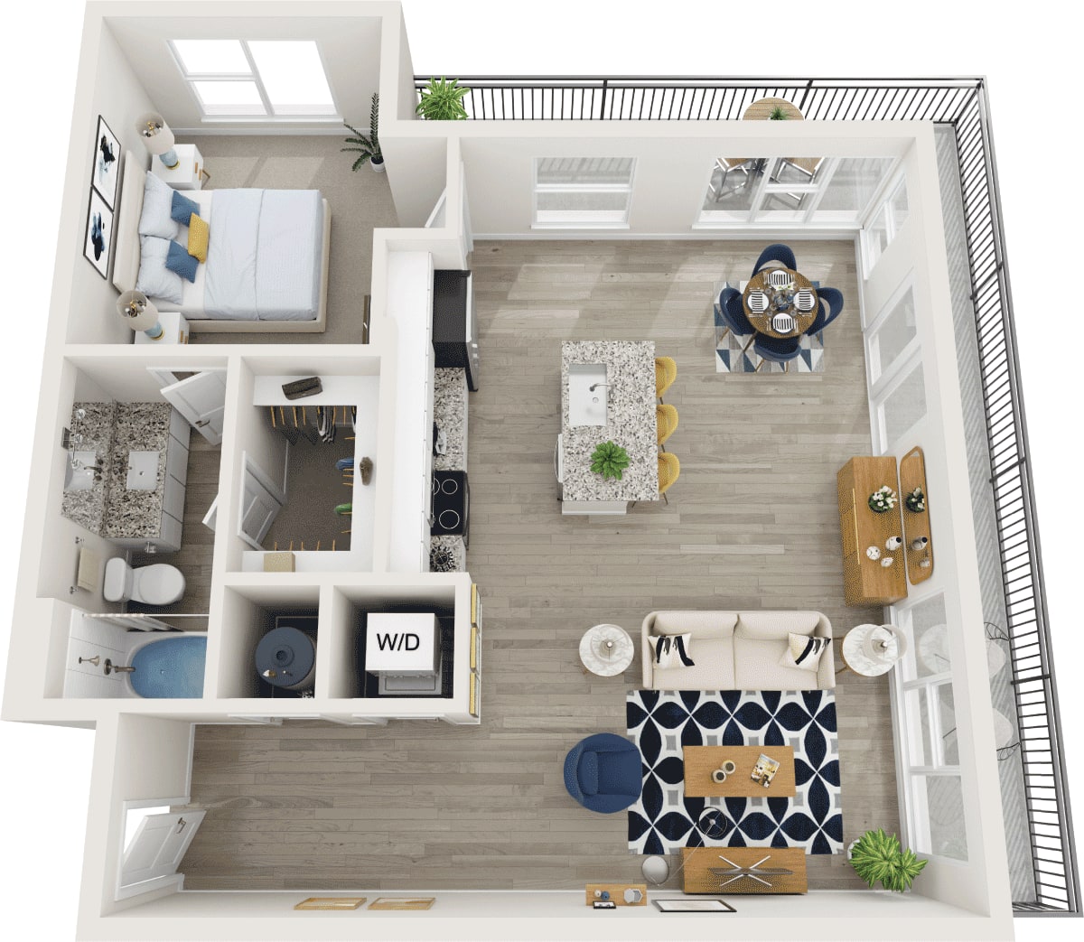 Floorplan diagram for A7, showing 1 bedroom