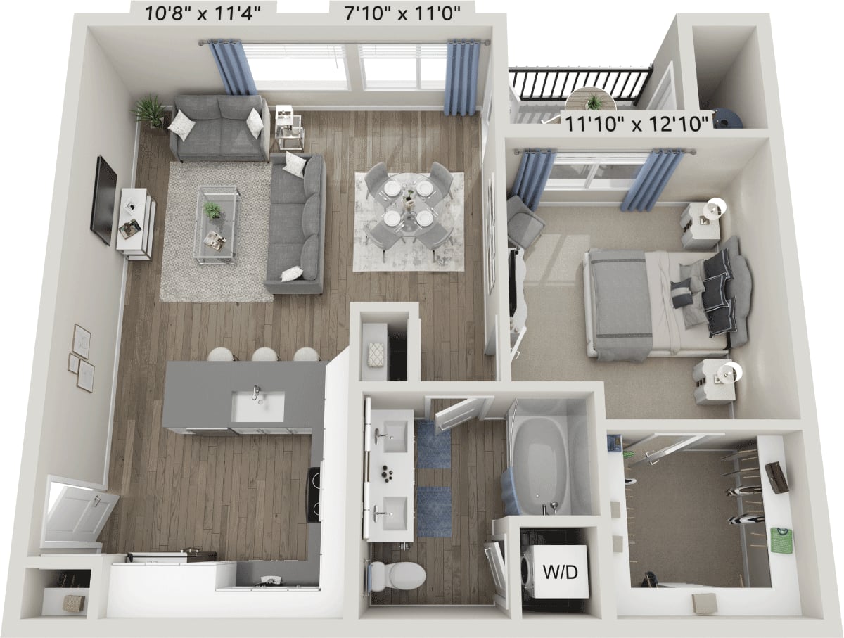Floorplan diagram for A5 Daybreak, showing 1 bedroom