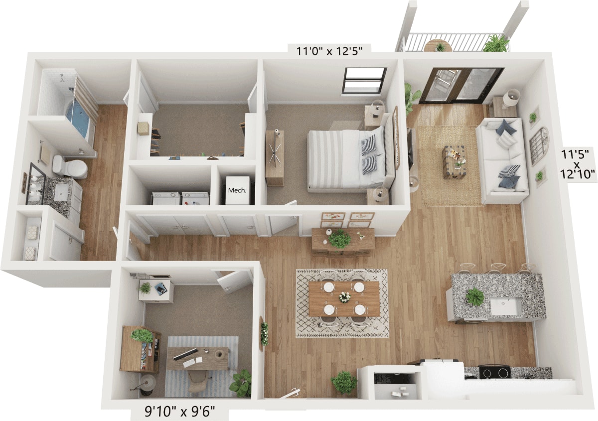 Floorplan diagram for A5, showing 1 bedroom