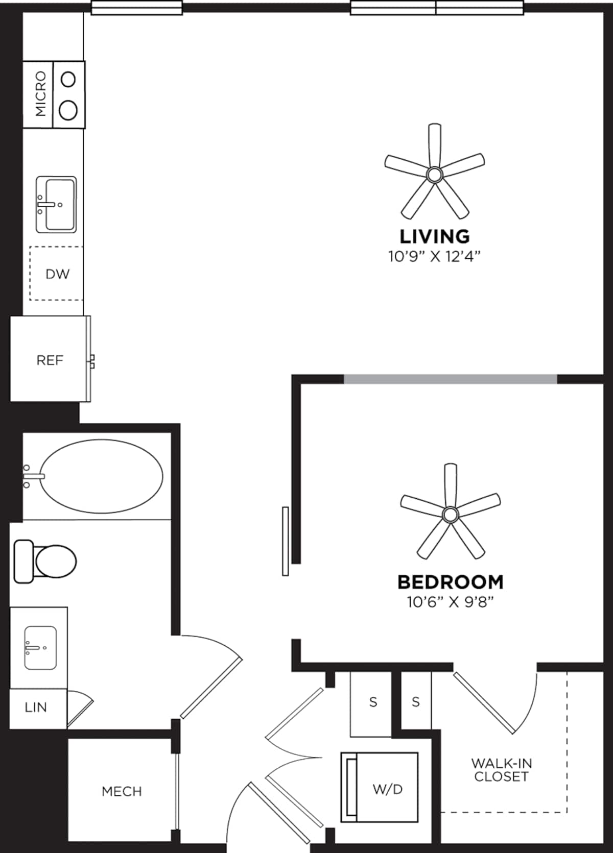 Floorplan diagram for S1, showing Studio