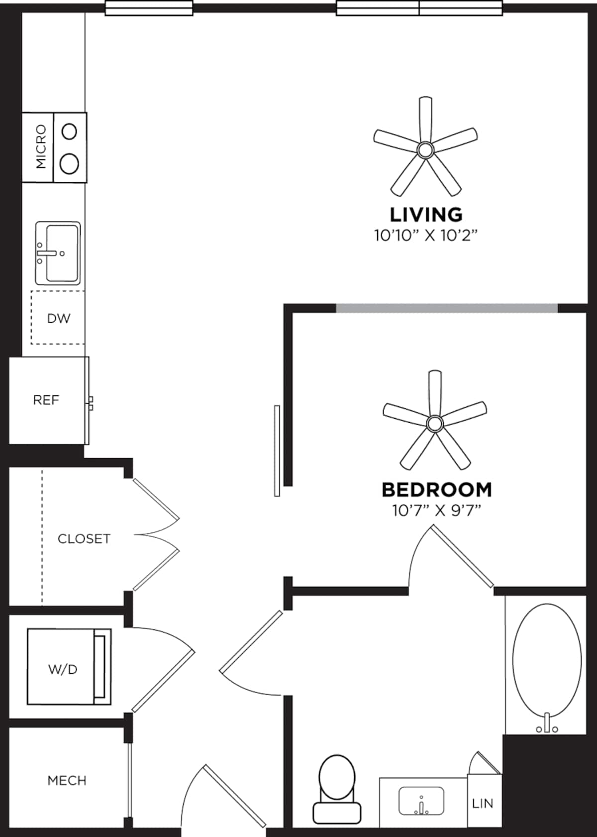 Floorplan diagram for S1A, showing Studio