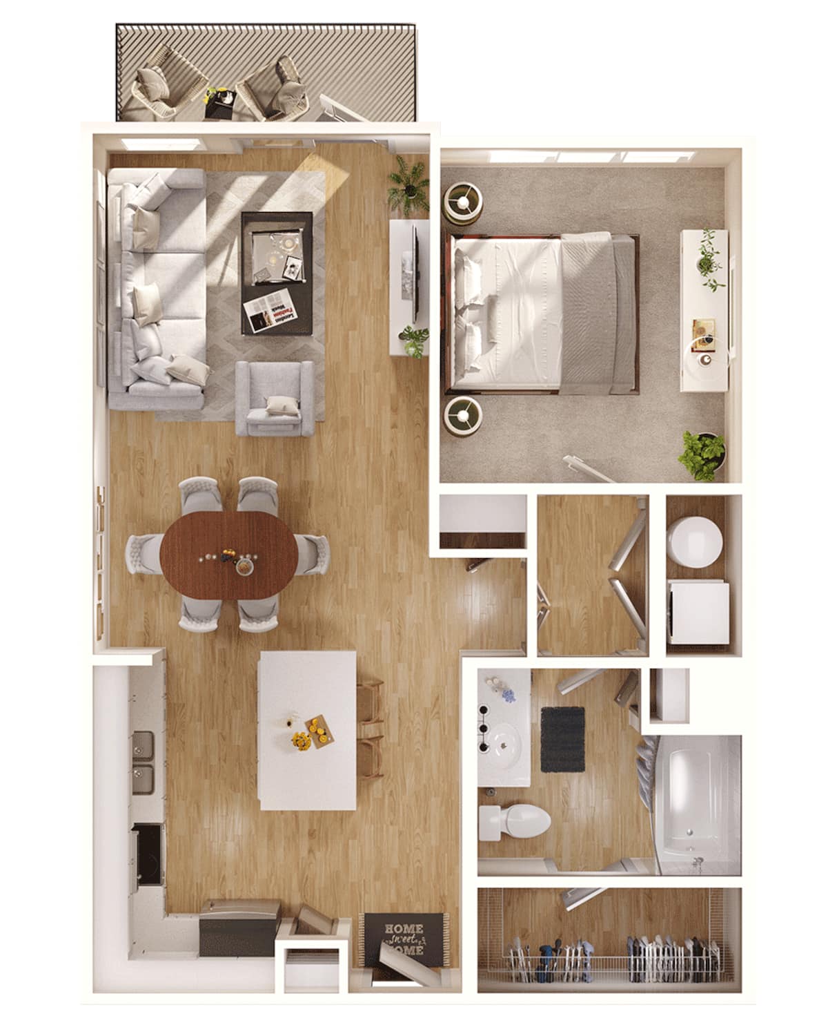 Floorplan diagram for A4, showing 1 bedroom