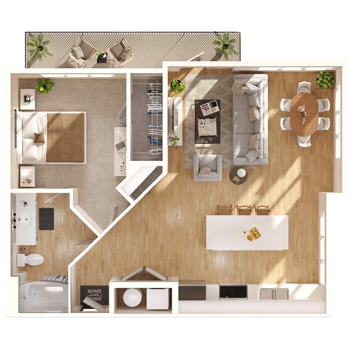 Floorplan diagram for A6, showing 1 bedroom