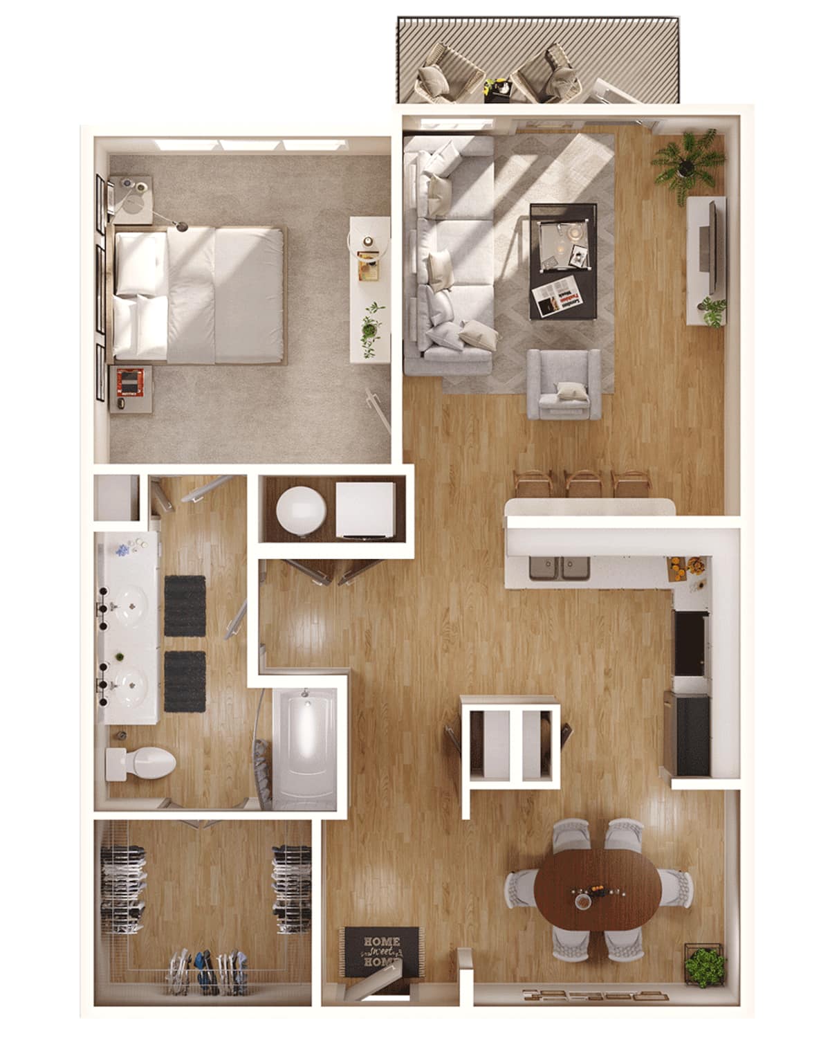 Floorplan diagram for A7, showing 1 bedroom