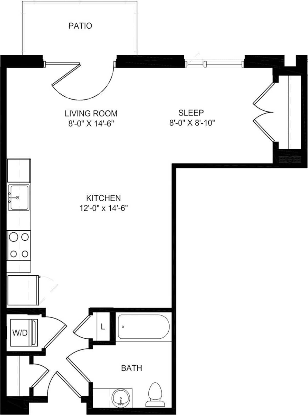 Floorplan diagram for S2, showing Studio