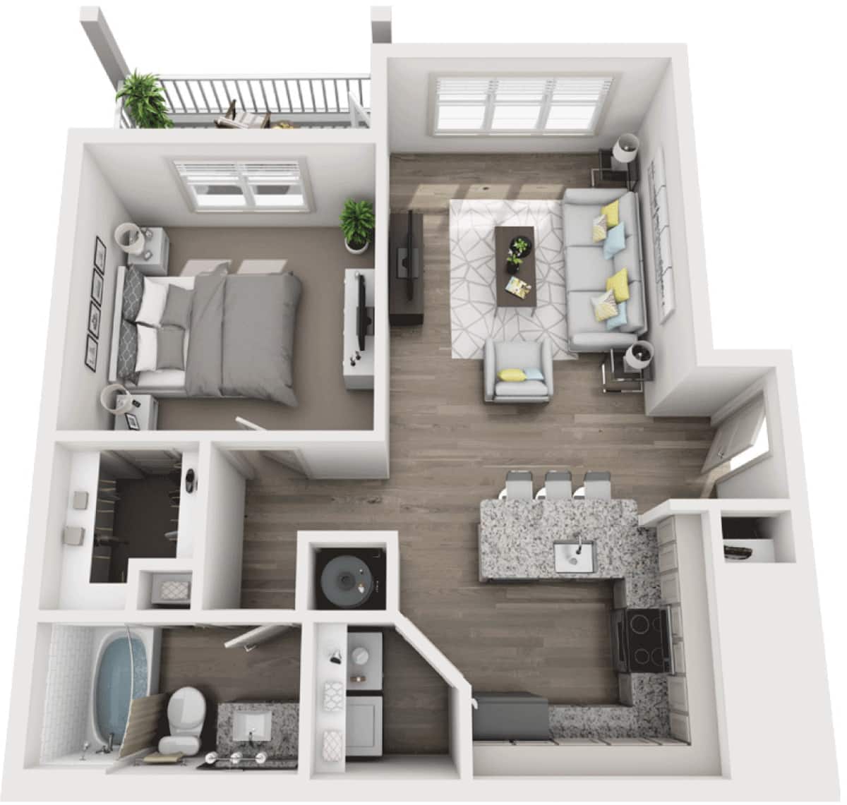Floorplan diagram for Red Maple, showing 1 bedroom