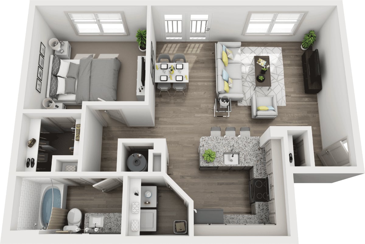 Floorplan diagram for White Oak, showing 1 bedroom