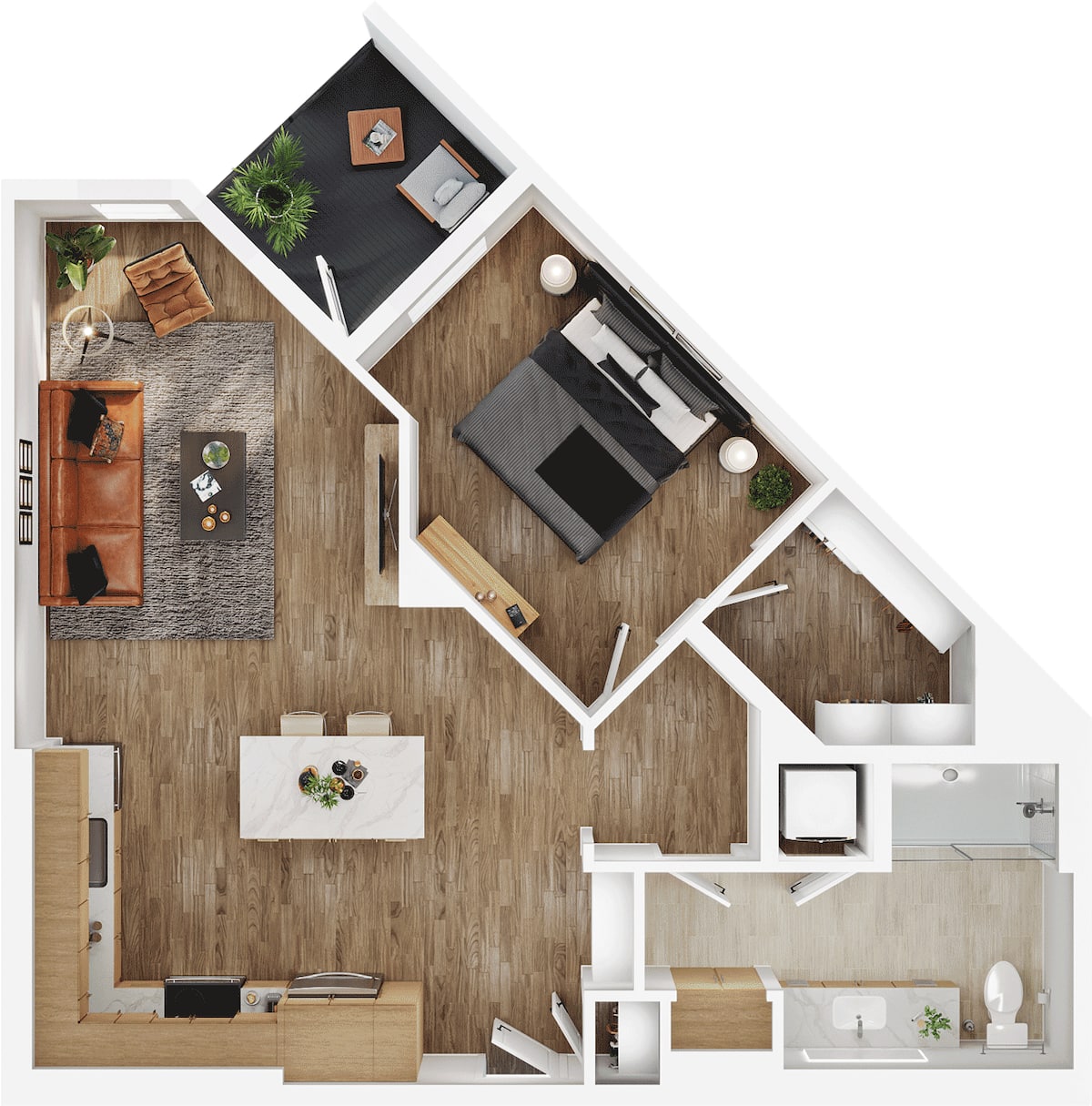 Floorplan diagram for A3-a, showing 1 bedroom