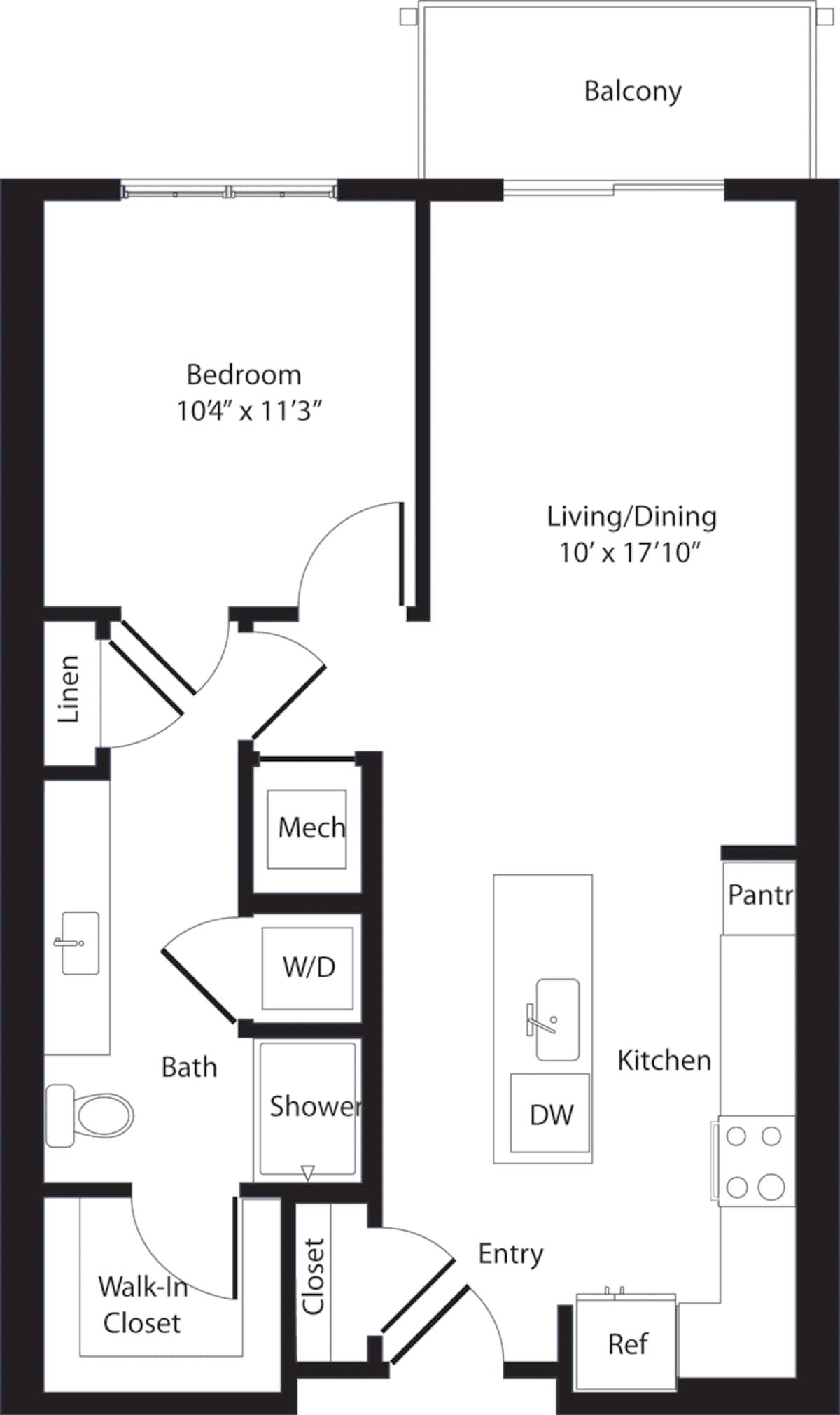 Floorplan diagram for Margarita, showing 1 bedroom