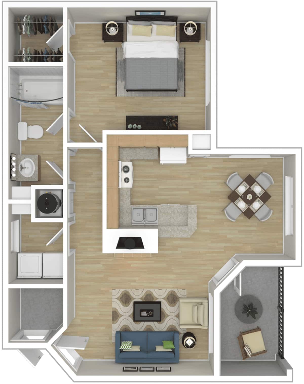 Floorplan diagram for A2R - Welsh, showing 1 bedroom