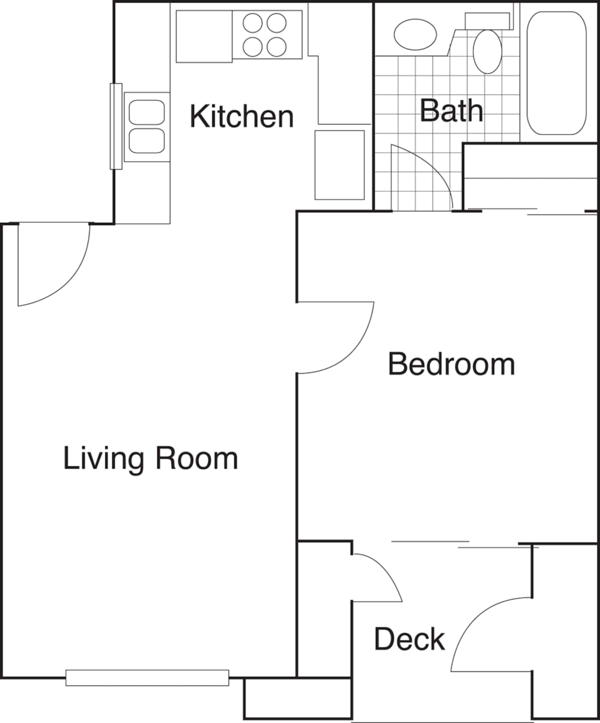 Floorplan diagram for The Ridge Renovated, showing 1 bedroom