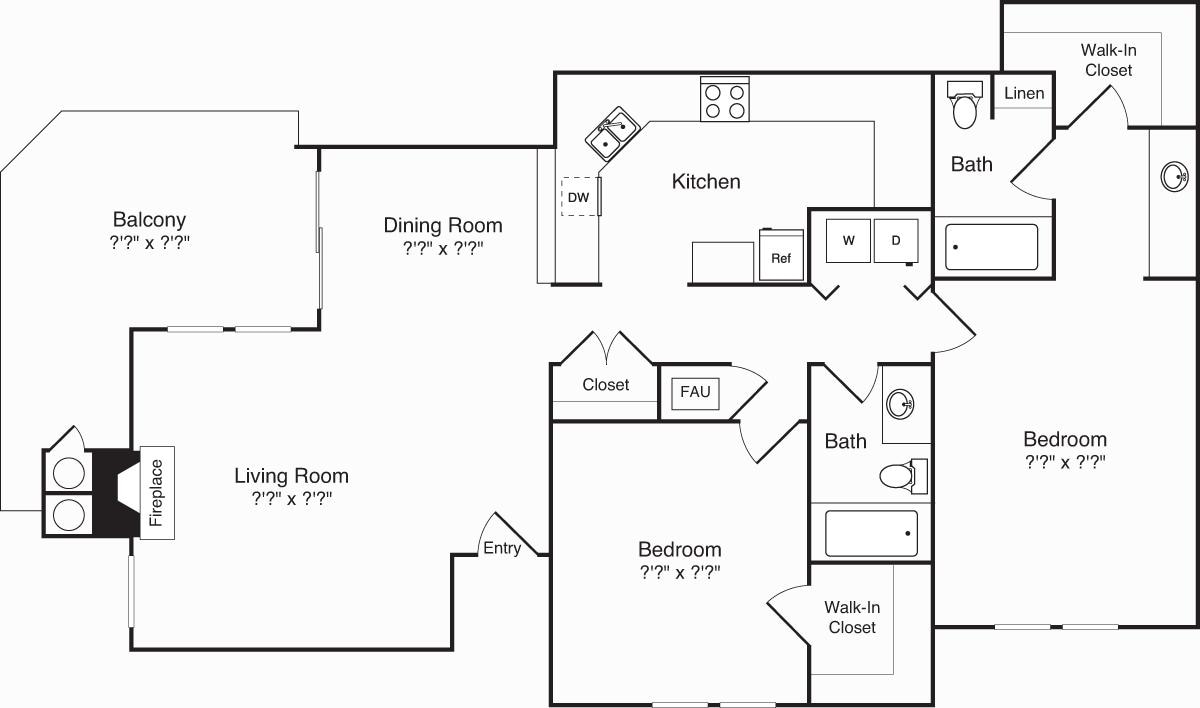 Floorplan diagram for Model 1E  Loft, showing 1 bedroom