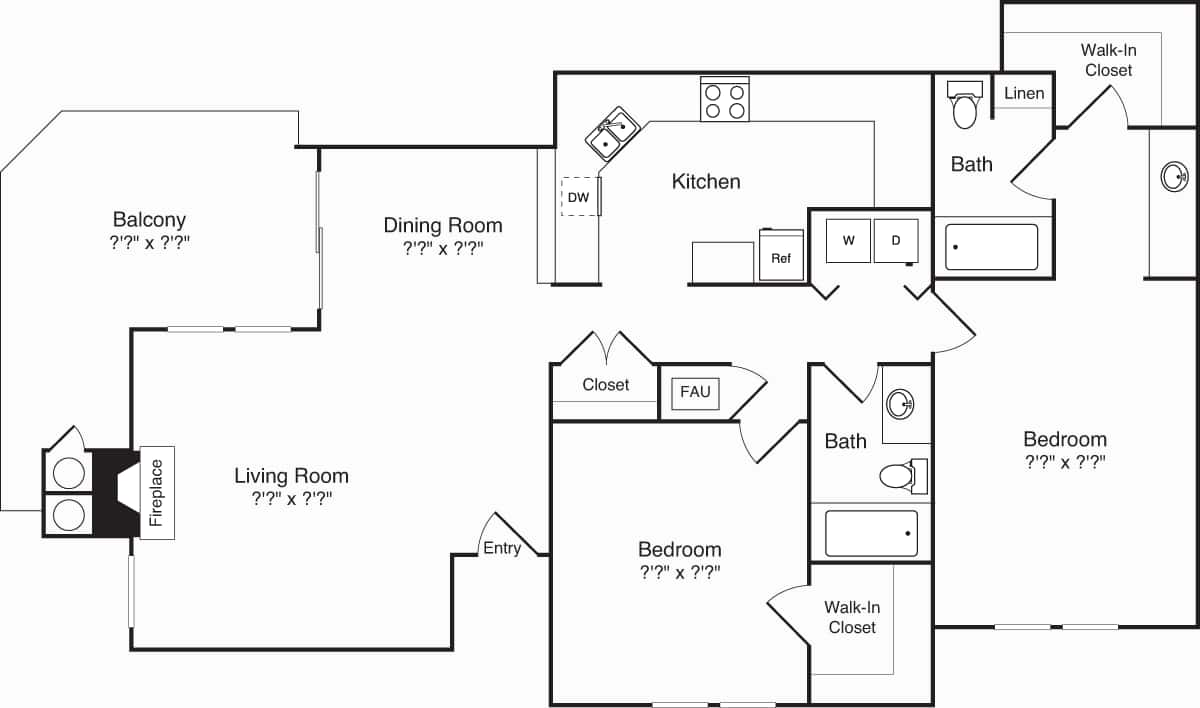 Floorplan diagram for Model 1E  Loft, showing 1 bedroom