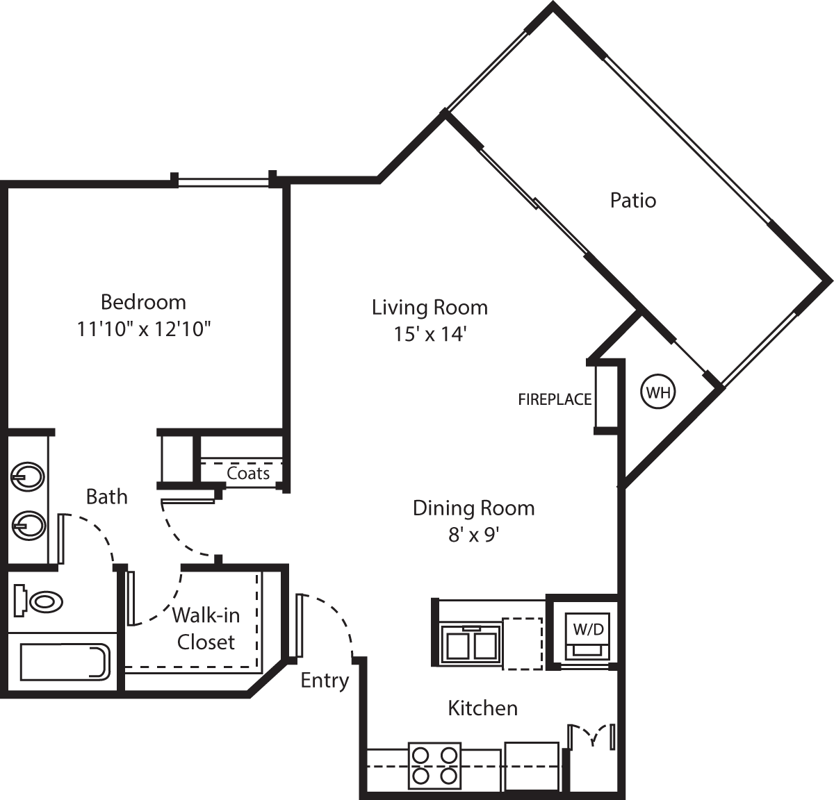 Plano de Venezia, que muestra 1 dormitorio