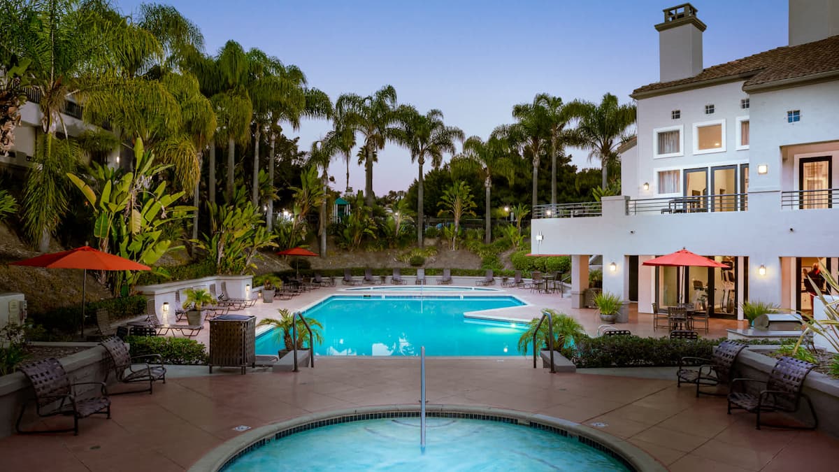 Exterior of Deerwood, an Airbnb-friendly apartment in San Diego, CA