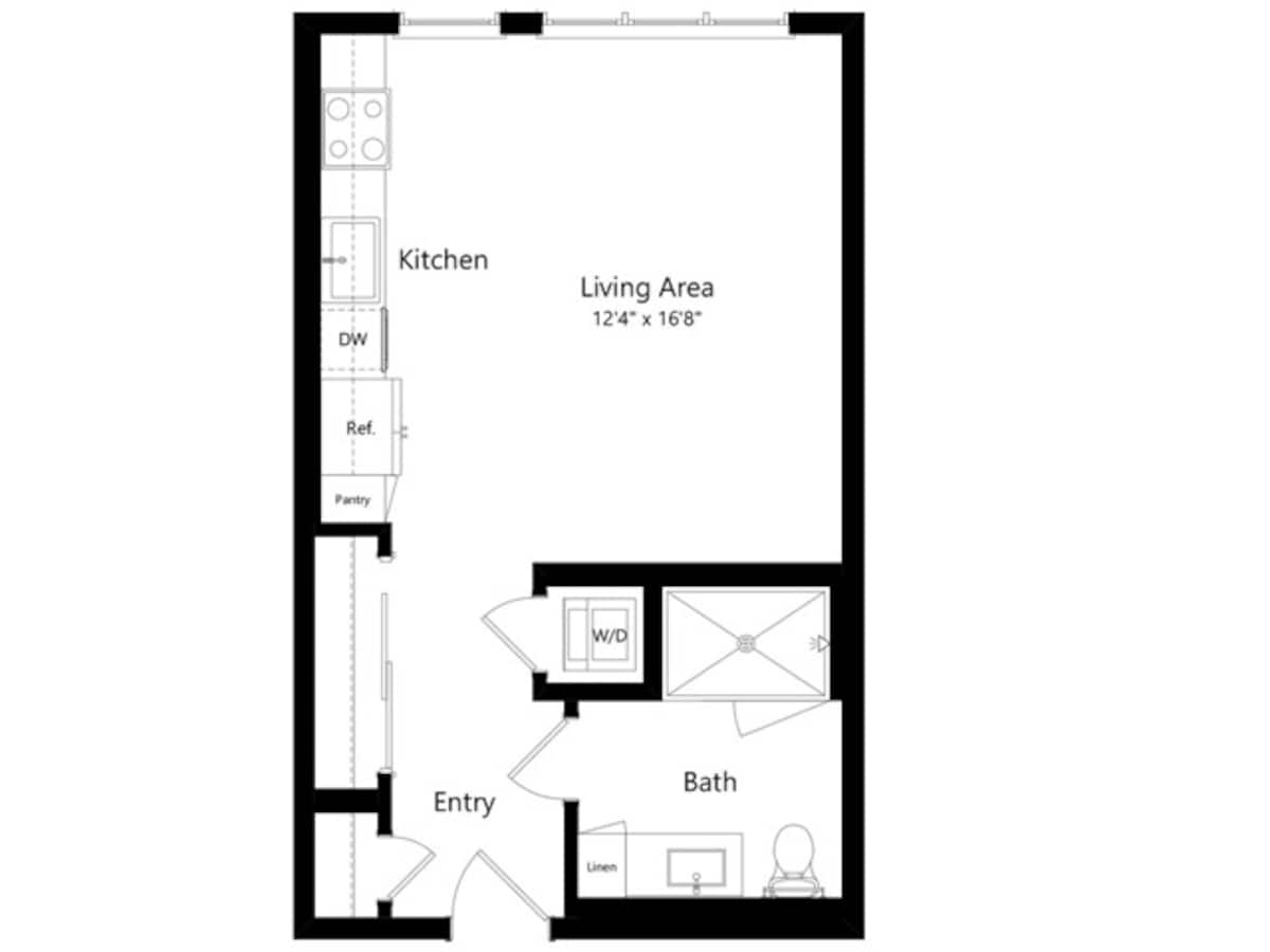 Floorplan diagram for S2, showing Studio