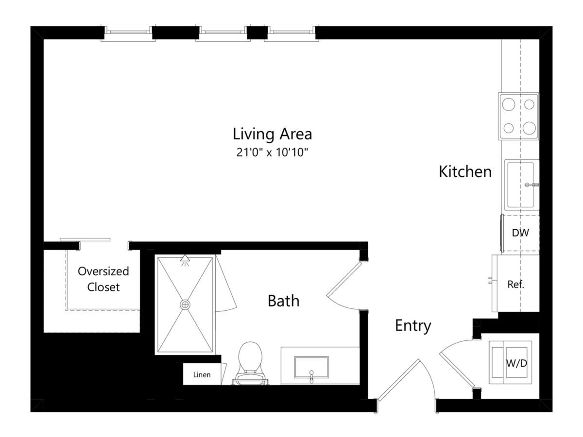 Floorplan diagram for S3, showing Studio
