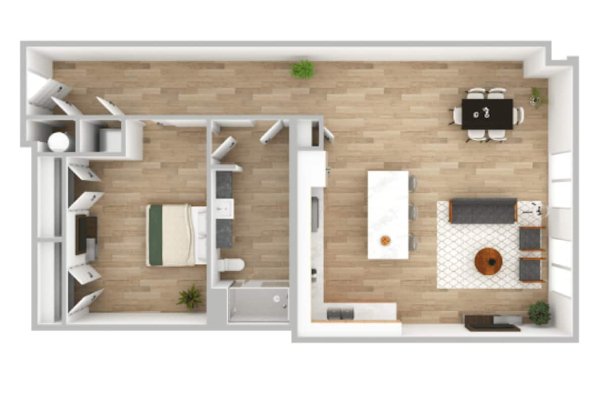 Floorplan diagram for A4, showing 1 bedroom