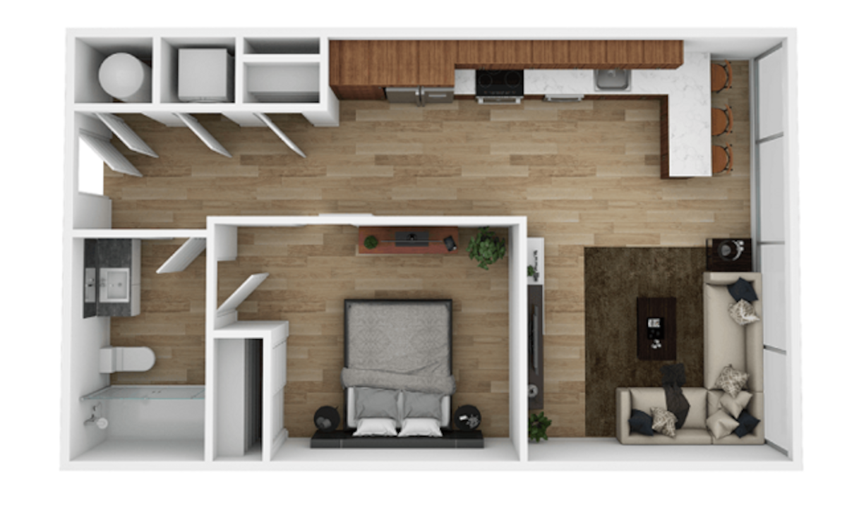 Floorplan diagram for A2, showing 1 bedroom