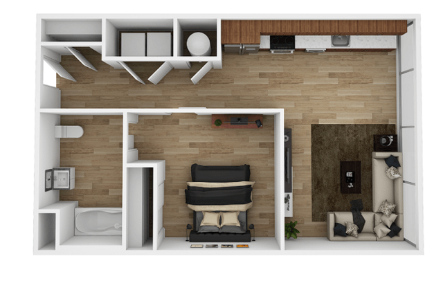 Floorplan diagram for A2G, showing 1 bedroom