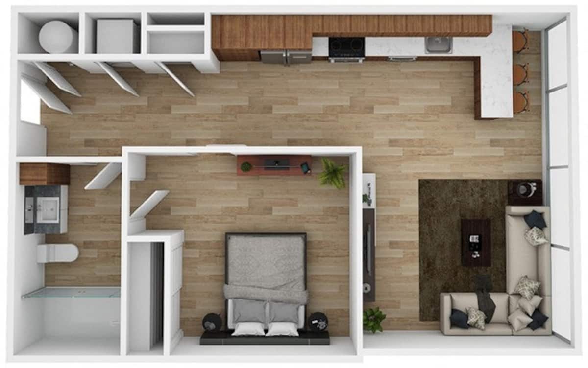 Floorplan diagram for A2H, showing 1 bedroom