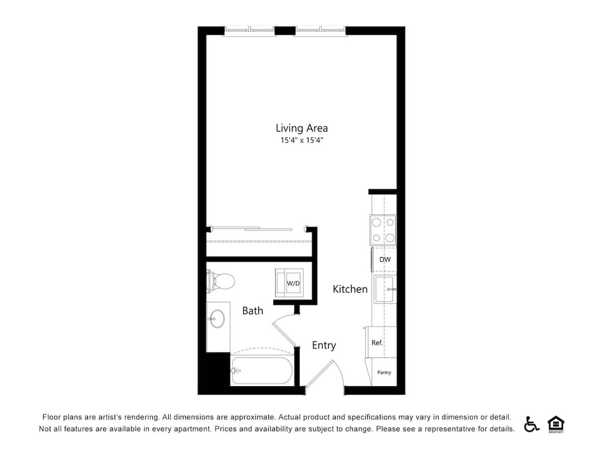 Floorplan diagram for A1, showing Studio