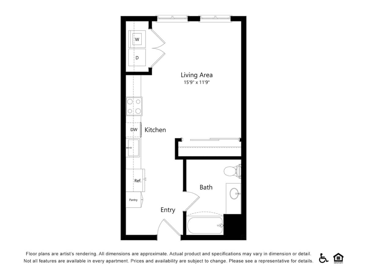 Floorplan diagram for A1.1, showing Studio