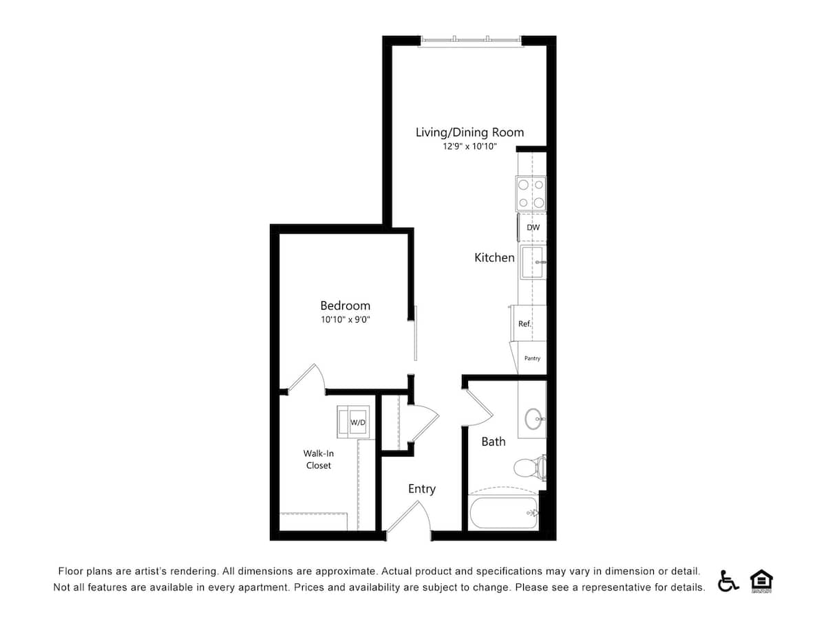 Floorplan diagram for B1, showing 1 bedroom