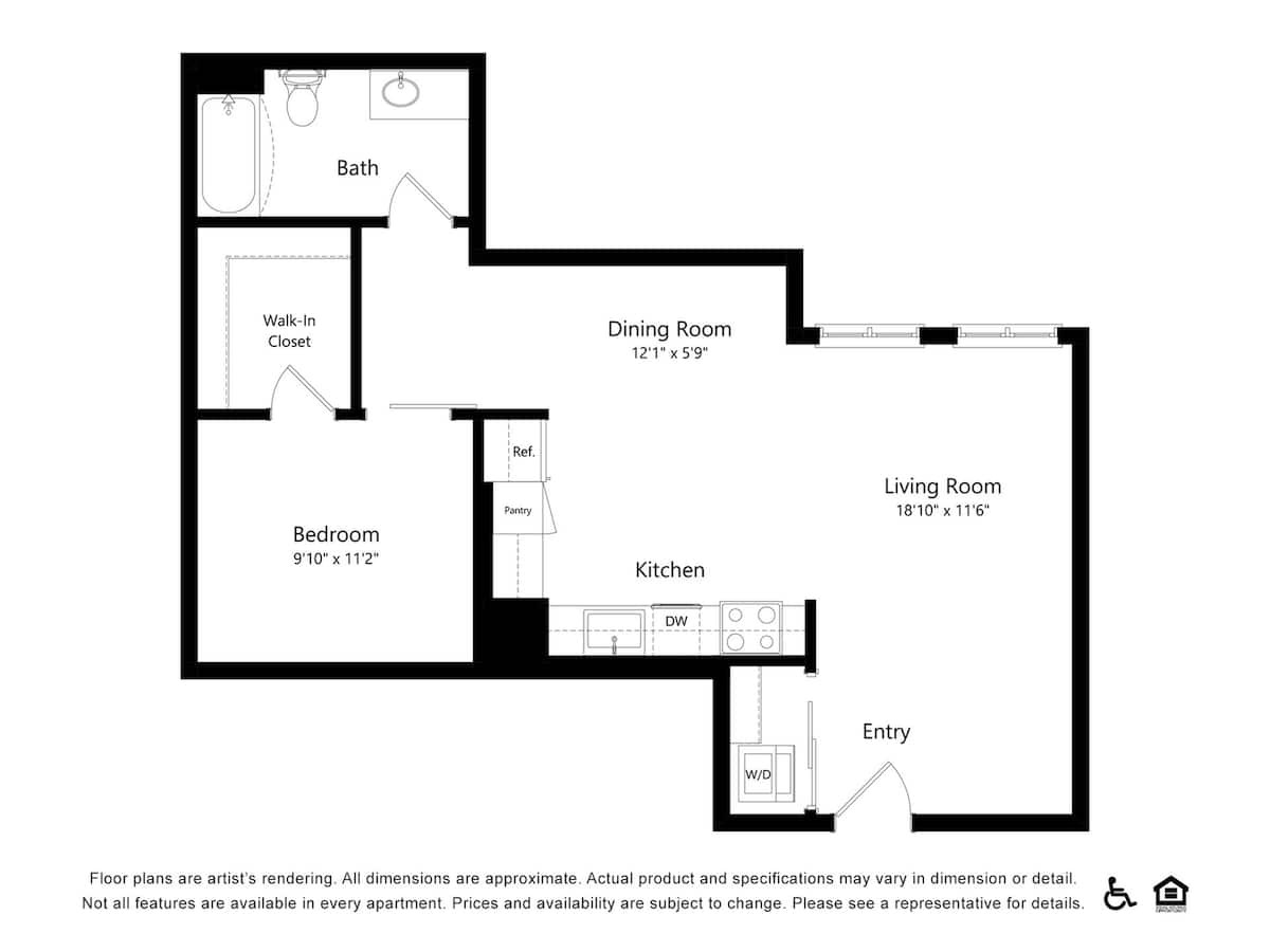 Floorplan diagram for B2, showing 1 bedroom