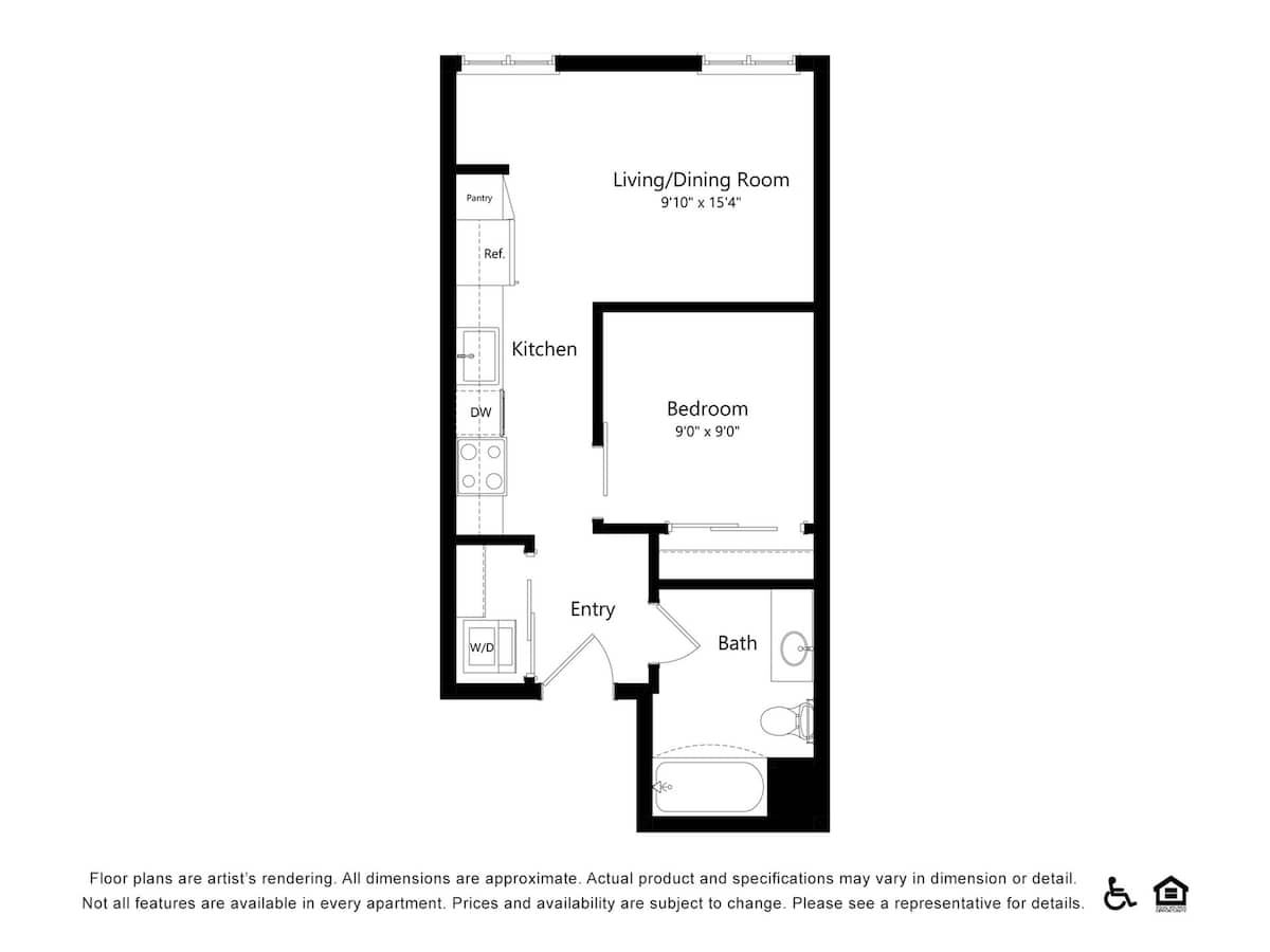 Floorplan diagram for B3, showing 1 bedroom
