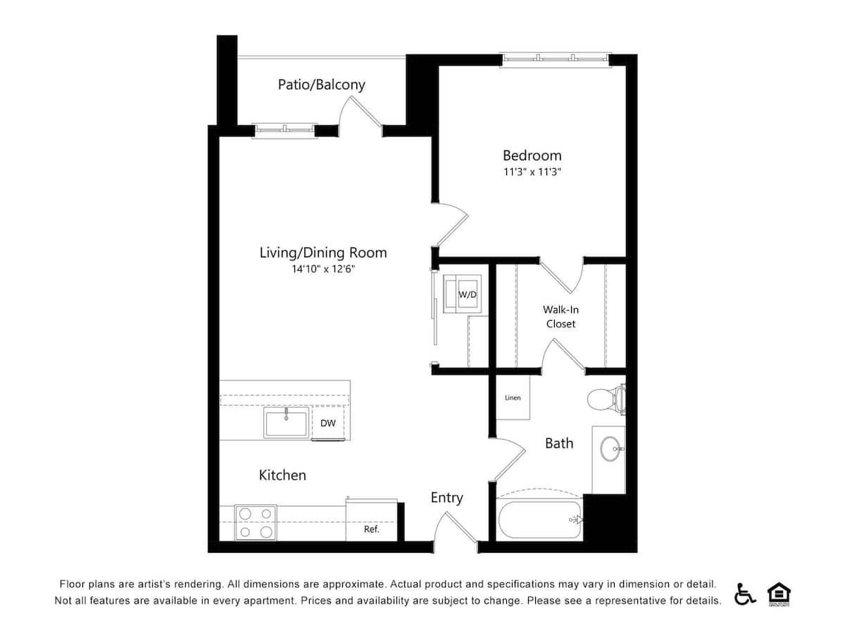 Floorplan diagram for C2, showing 1 bedroom