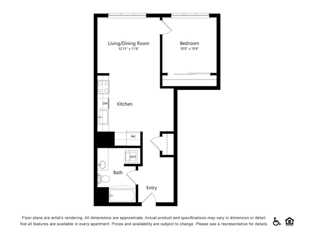 Floorplan diagram for C4, showing 1 bedroom