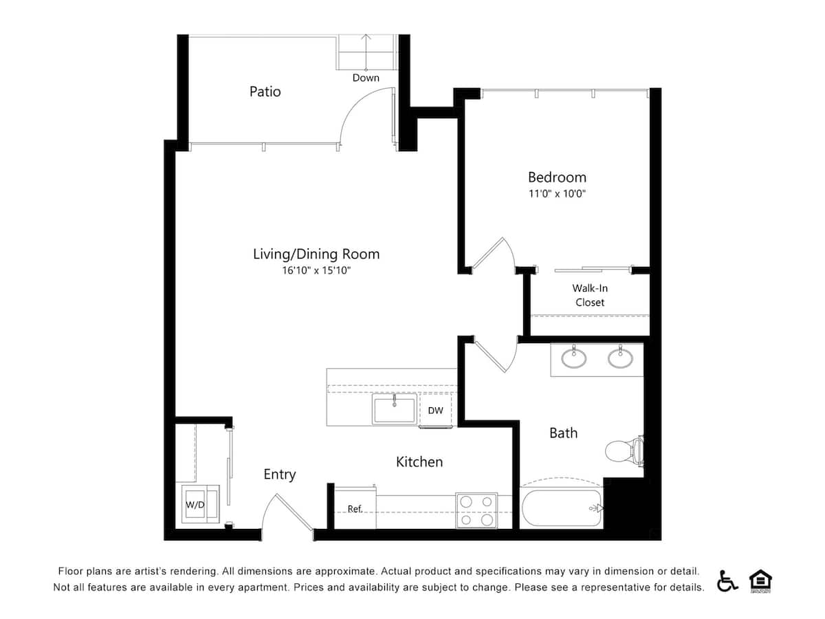 Floorplan diagram for C8, showing 1 bedroom