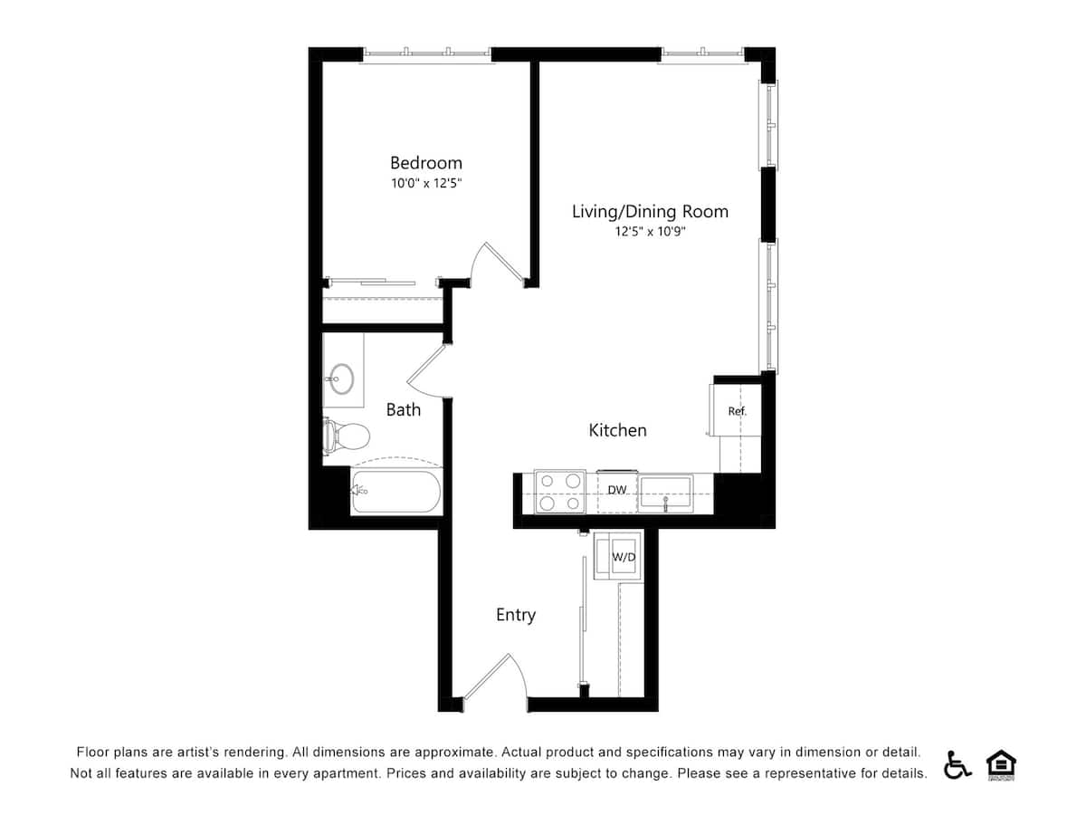 Floorplan diagram for C7, showing 1 bedroom
