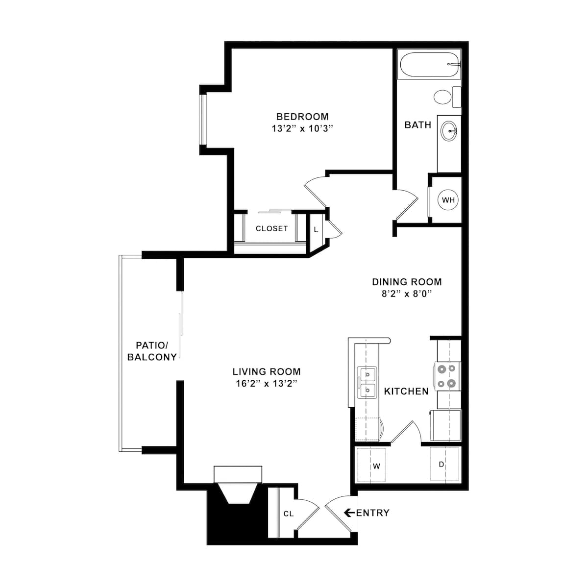Floorplan diagram for A2, showing 1 bedroom