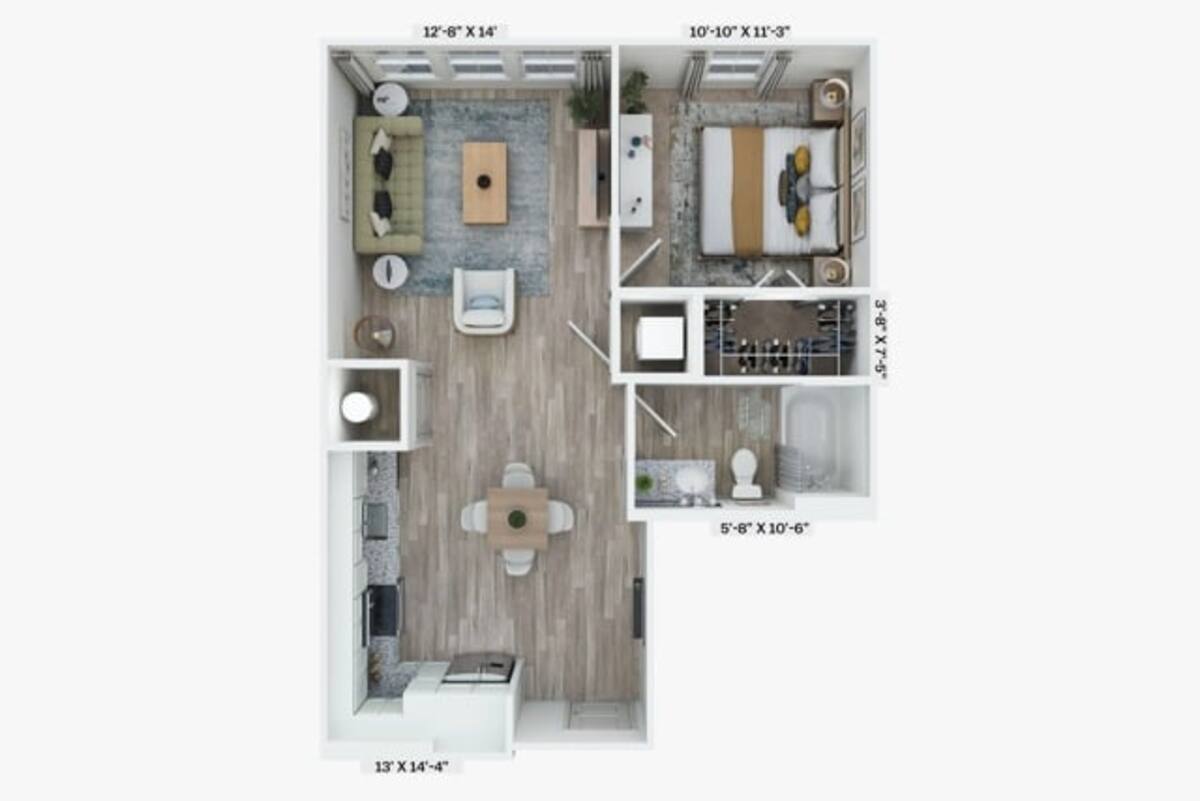 Floorplan diagram for A1, showing 1 bedroom