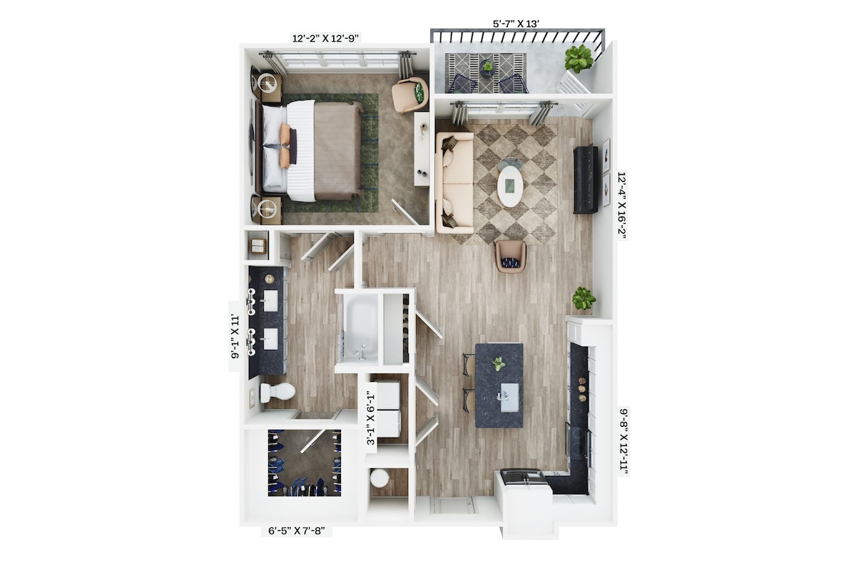 Floorplan diagram for A5, showing 1 bedroom