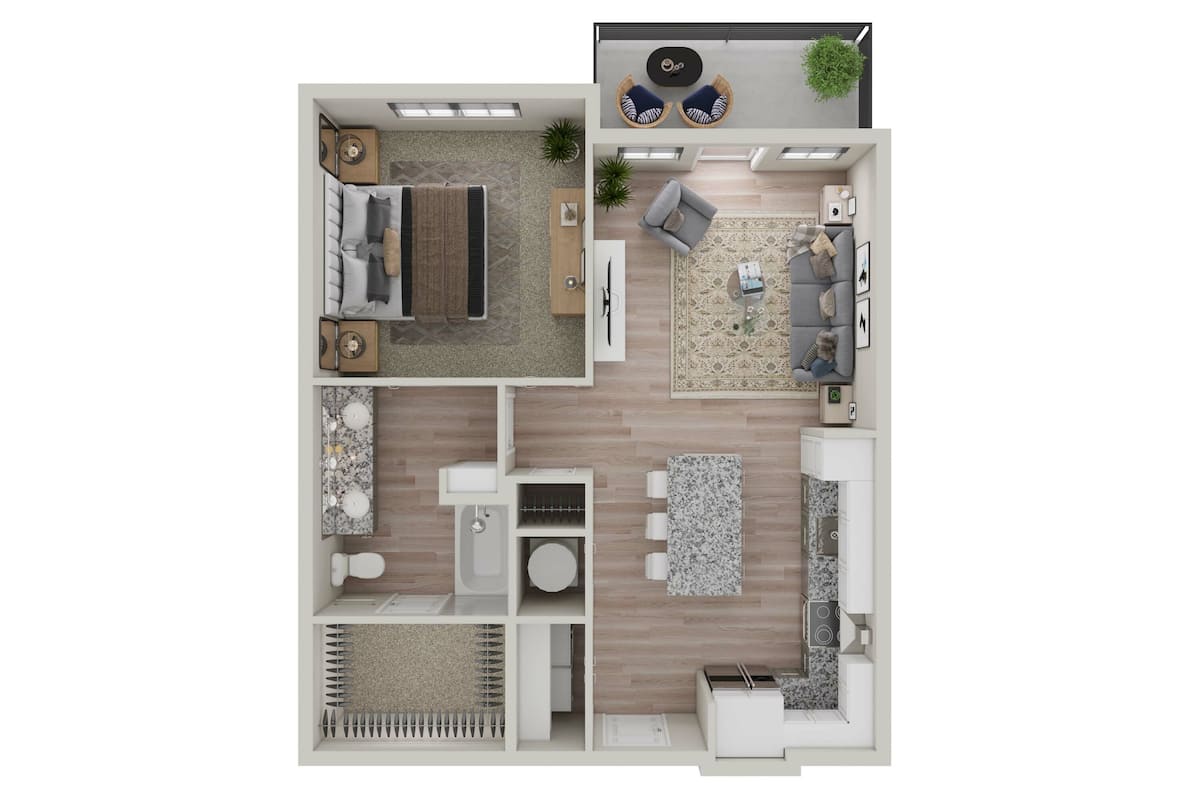 Floorplan diagram for A1, showing 1 bedroom