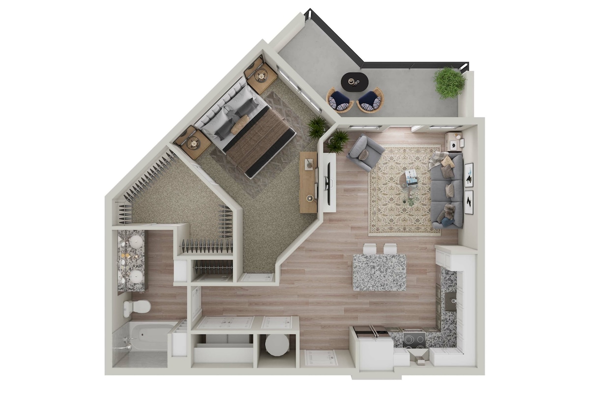 Floorplan diagram for A2, showing 1 bedroom