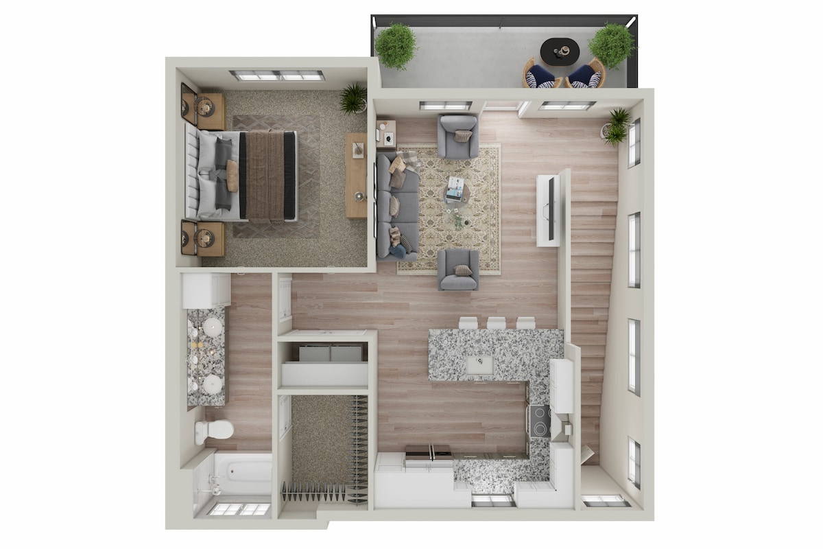 Plano de A3 Carriage Home, que muestra 1 habitación